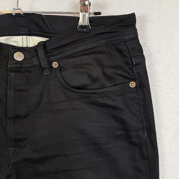 ACNE Studios River Stay Black Men's Cropped Black Stretch Jeans Size 31 - Picture 4 of 13